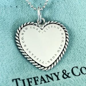 Tiffany Twist Heart Charm on Beaded Chain
